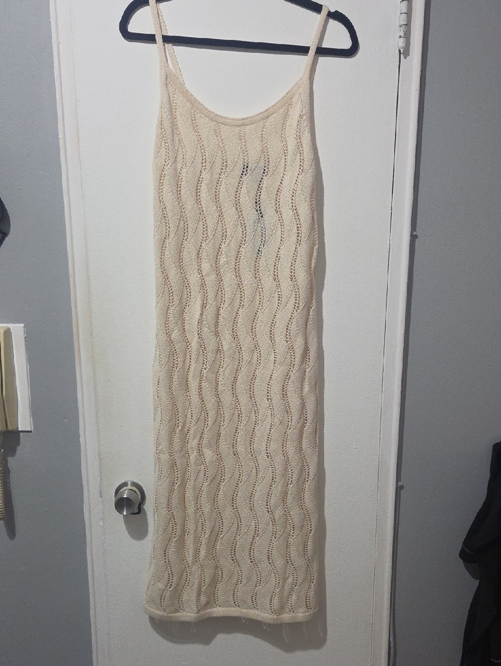 PrettyLittleThing Cream Knit Maxi Dress -beach Coverup